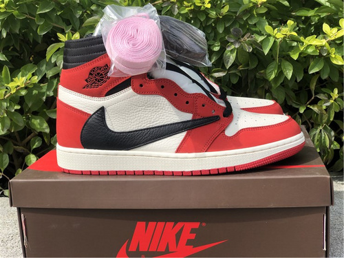 Original version_ Travis Scott X AJ1 White and Red Polying Alliance_ number CD4487-100. Full code shipment 40--46-fb9a3d92